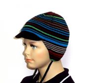 MaxiMo Mütze für Jungen in Ringeldesign mit Dach und Ohrenschutz