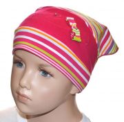 Sommerliches, geringeltes Jersey-Kopftuch im Trendfarbton sommerpink, für Mädchen von MaxiMo