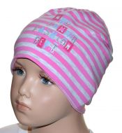 Coole Wendemütze für Mädchen von MaxiMo - pink-grau-geringelt oder fuchsia. Immer top-kombiniert!