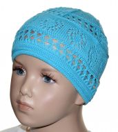 Achtung, Trendfarbe! Schöne Häkel-Look-Mütze in capri-türkis für Mädchen von MaxiMo