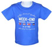 Schönes T-Shirt für Jungen in der Trendfarbe bleu nautique mit maritimen Motiven von Week-end a la mer