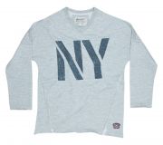 Cooles Long-Sweatshirt für Jungen in grau melange mit großem NY Print vorn. Das lang geschnittene Shirt von Blue Effect ist trendig, stylisch und absolut hip!