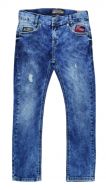 Stylische Destroyed Denim Jeans für Jungen in klassischem Blau mit coolen Aufnähern und Patches von Blue Effect