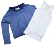 Tolles Set aus stahlblauem Big Shirt und weißem Tank Top für Mädchen von Blue Effect. Einzeln getragen oder als Set...immer ein Hingucker