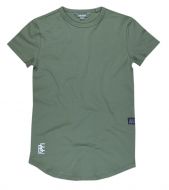 Stylisches Kong-Shirt mit kurzen Ärmeln in unifarbenem Helloliv-Ton. Klassisches Basic-Shirt in langer Passform für Jungen von Blue Effect