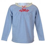 Wunderschönes Langarm-Shirt Simple Sally in my little farm blue mit verspielten Akzenten für Mädels von Blutsgeschwister Kids