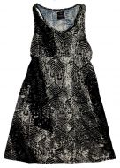 Ärmelloses Jersey-Kleid für Mädchen mit auffälliger und ungewöhnlicher schwarz-grau-weißer Musterung
