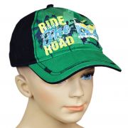 Cooles Base-Cap für Jungen - Ride the Road - in schwarz-grün mit tollem Bulli-Motiv