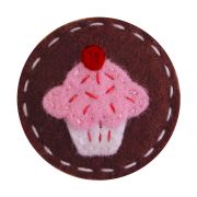 Zopfgummi aus Filz für kleine Mädchen mit dem Motiv Pink Cupcake von Giddy Giddy