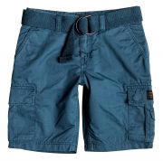 Coole Cargo-Short, inklusive farblich passendem Gürtel, in navy-blau, mit seitlichen großen Taschen für Jungen von Quiksilver.