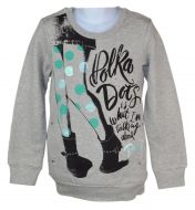 Graues Langarm-Sweatshirt STABIF mit Polka-Druck auf der Front für Mädchen von Diesel Kids