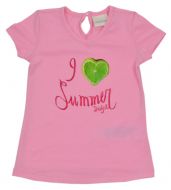 I love Summer - pinkfarbenes T-Shirt für kleine Mädchen mit süßen Aufdruck von Diesel Kids